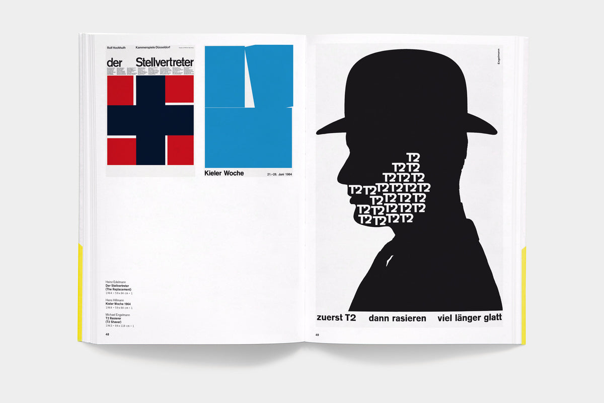 A5/08 Best German Posters – spread with award-winning posters incl. a bowler-hat silhouette