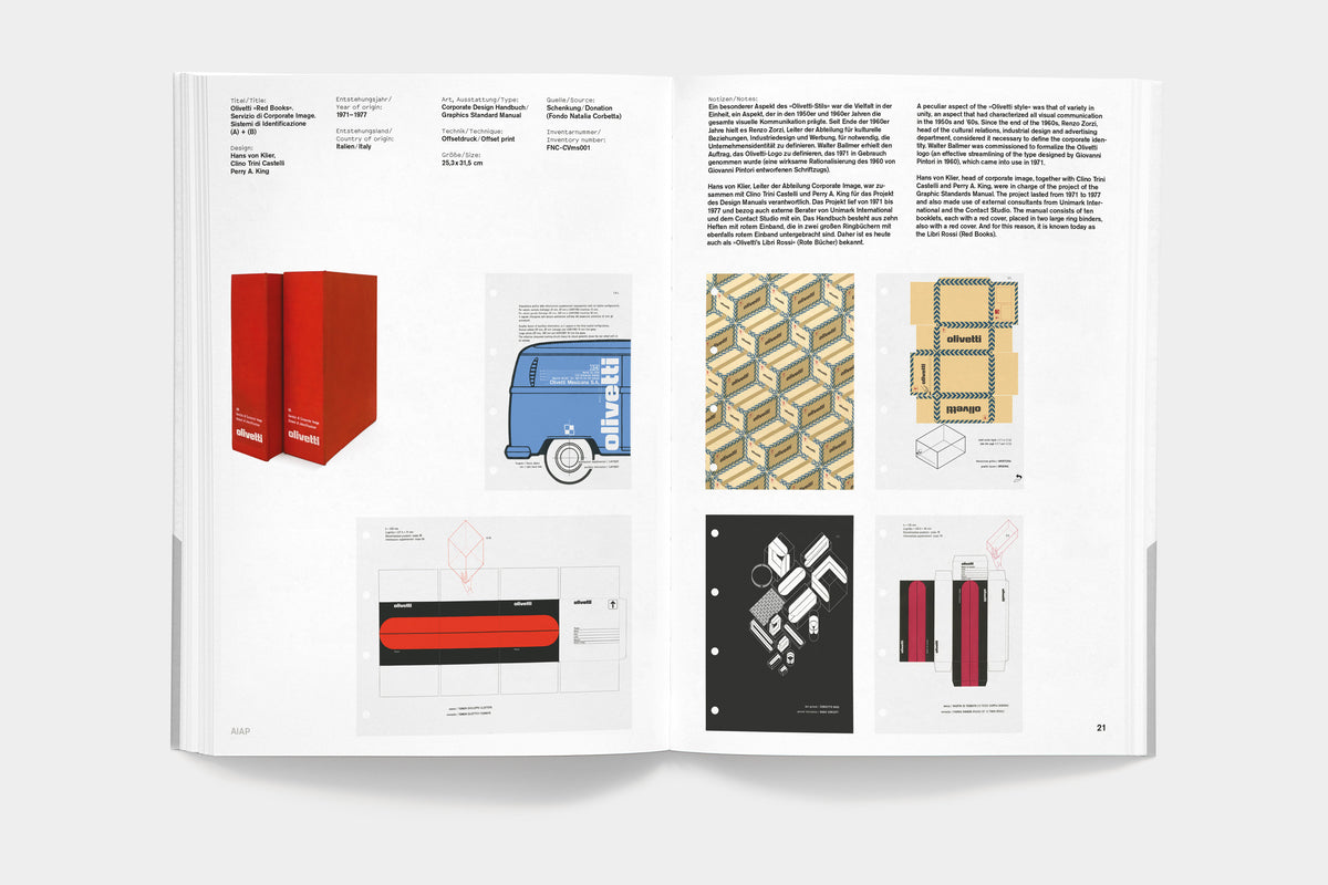 A5/10 Collecting Graphic Design – spread on the Olivetti collection with packaging and product design