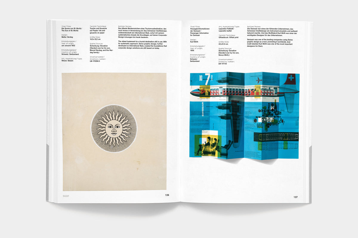 A5/10 Collecting Graphic Design – spread on the Swissair design collection with aircraft livery