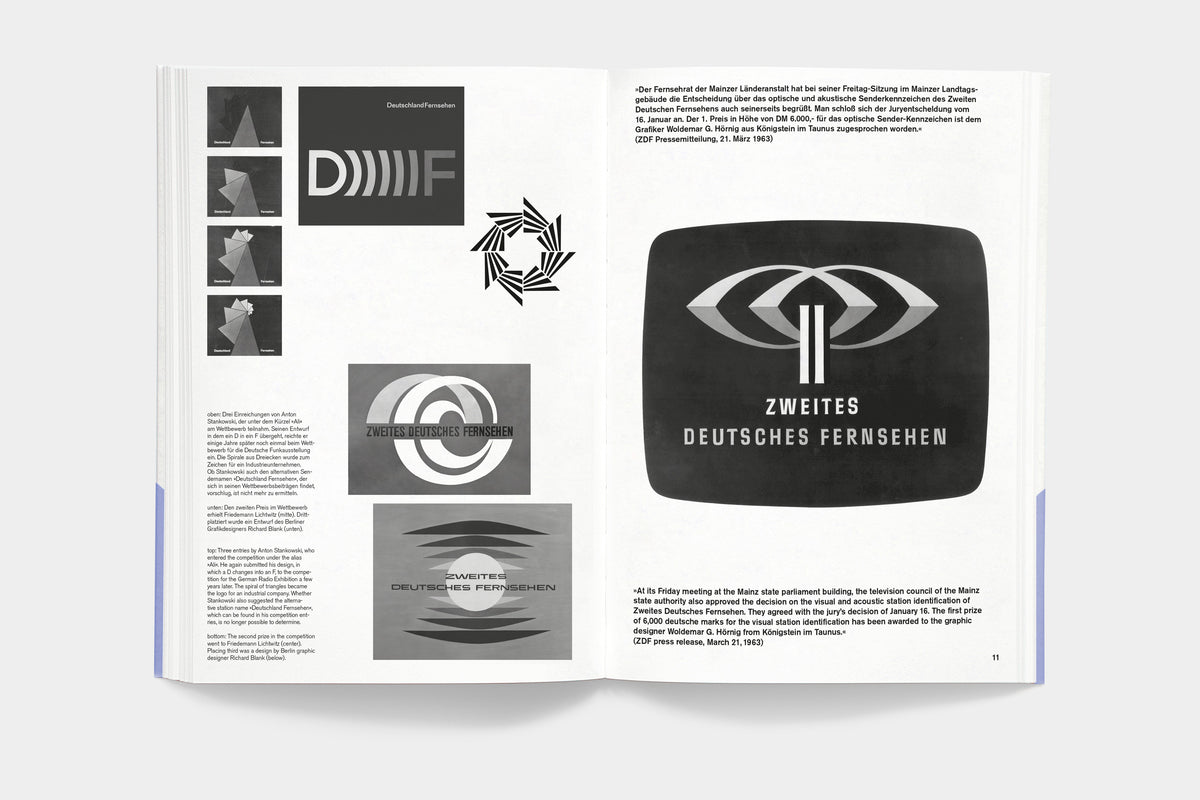 A5/11 ZDF TV+Design – spread with early ZDF logos and on-air idents