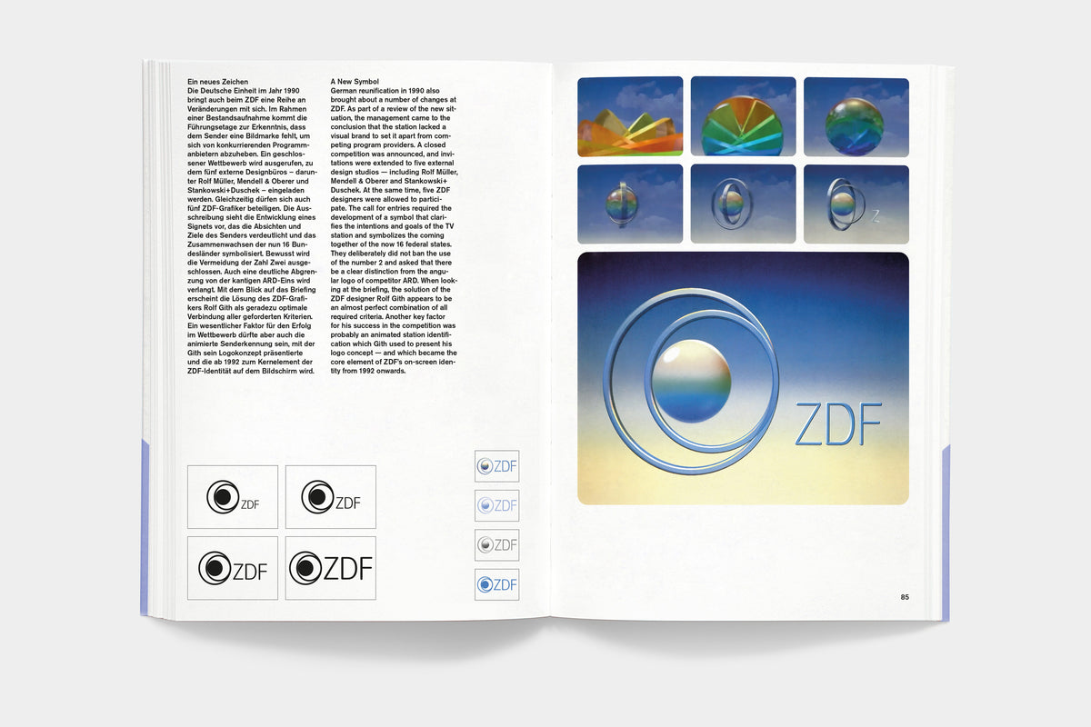 A5/11 ZDF TV+Design – spread on the 1992 three-dimensional ZDF logo