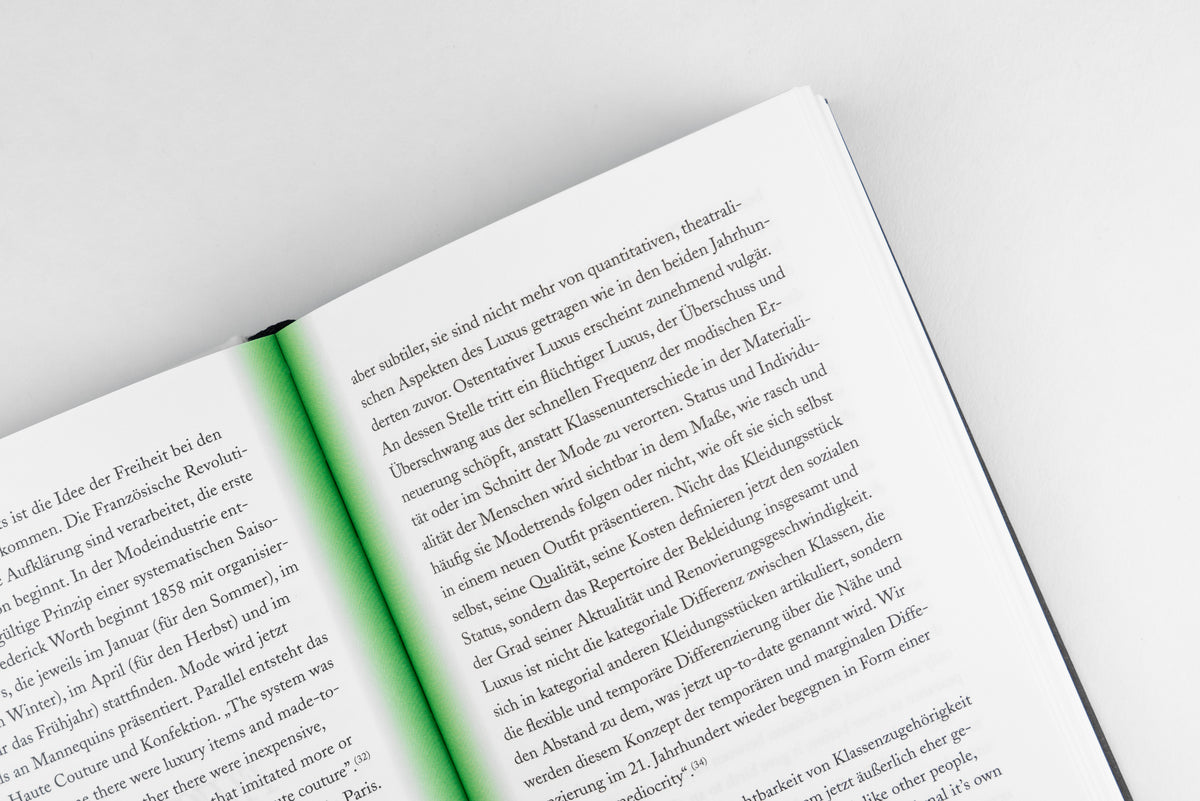 The Horn of Plenty – the book open at an angle with a green page edge