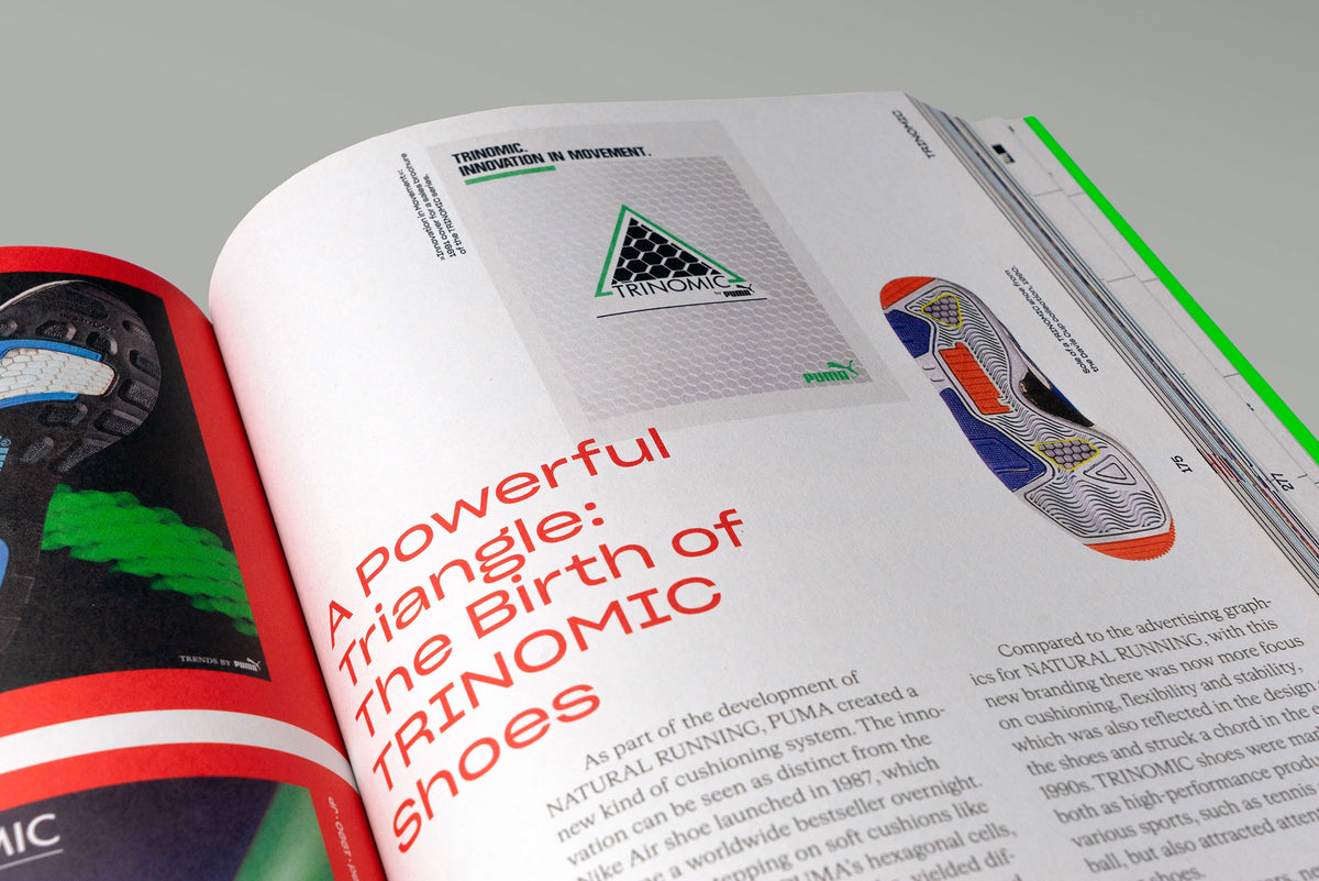 PUMA – The Graphic Heritage – spread on the birth of the TRINOMIC sneaker
