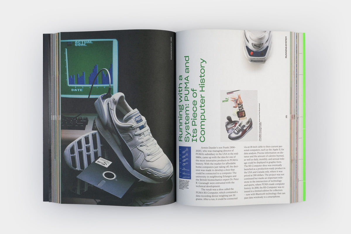 PUMA – The Graphic Heritage – spread „Running with a System“ with sneaker photos
