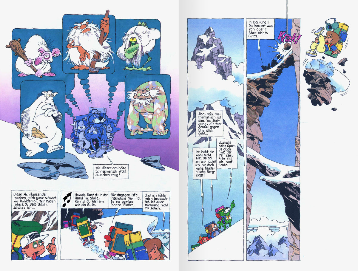 SUPER PUMA – double-page spread of a reprinted comic story